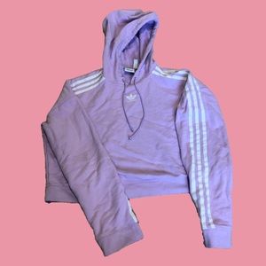 Adidas Purple Cropped Hoddie